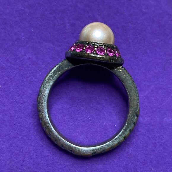 💛 Vintage Heidi Daus "Sparkling Solution" Crystal Accented Earring & Ring Set - Picture 4 of 5